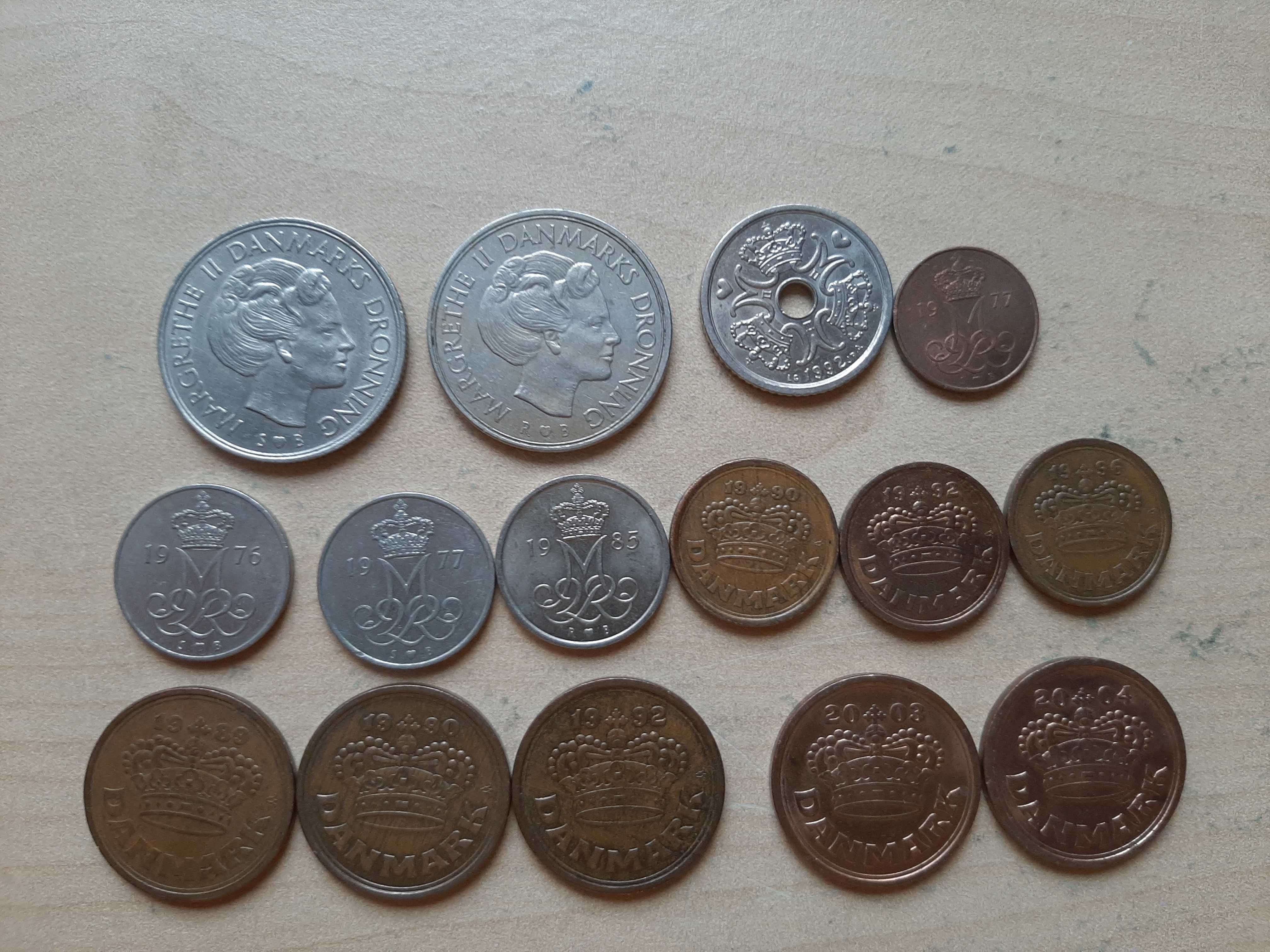Dania - Zestaw 15 historycznych monet obiegowych