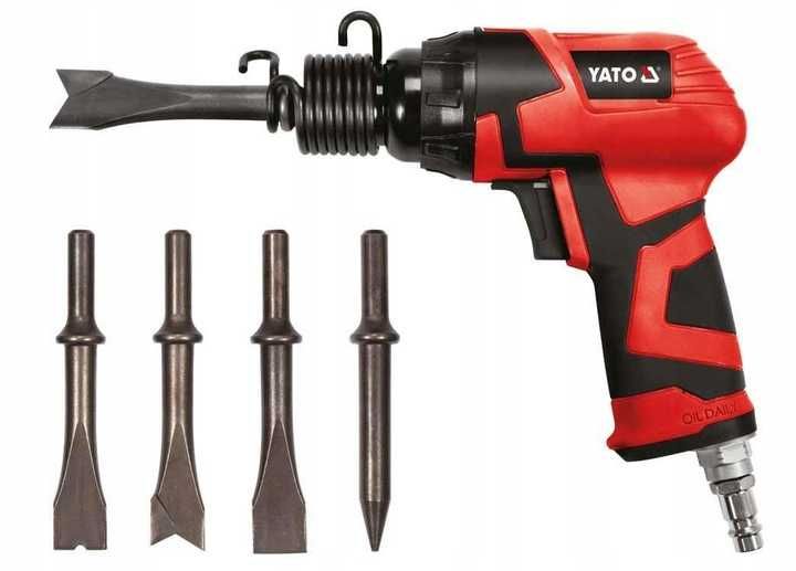 NOWY Młotek Pneumatyczny YATO + 4 Dłuta Szybkozłączka 4500 uderzeń/min