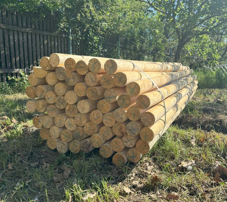 Wałki Paliki Drągi Palisada Drewniana Słupki Kołki Tyczki Podpory