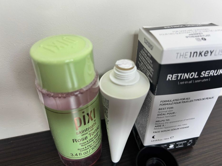 PIXI Collagen Tonik 100ml + INKEY LIST Serum z retinolem 30ml travel