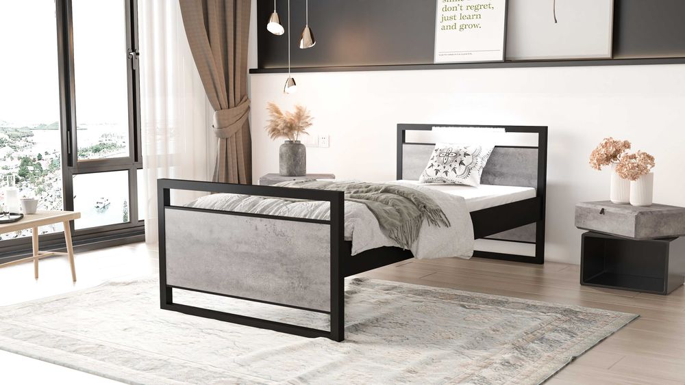 Łóżko Młodzieżowe 200/90 Z MATERACEM LOFT INDUSTRIAL oświetleniem LED