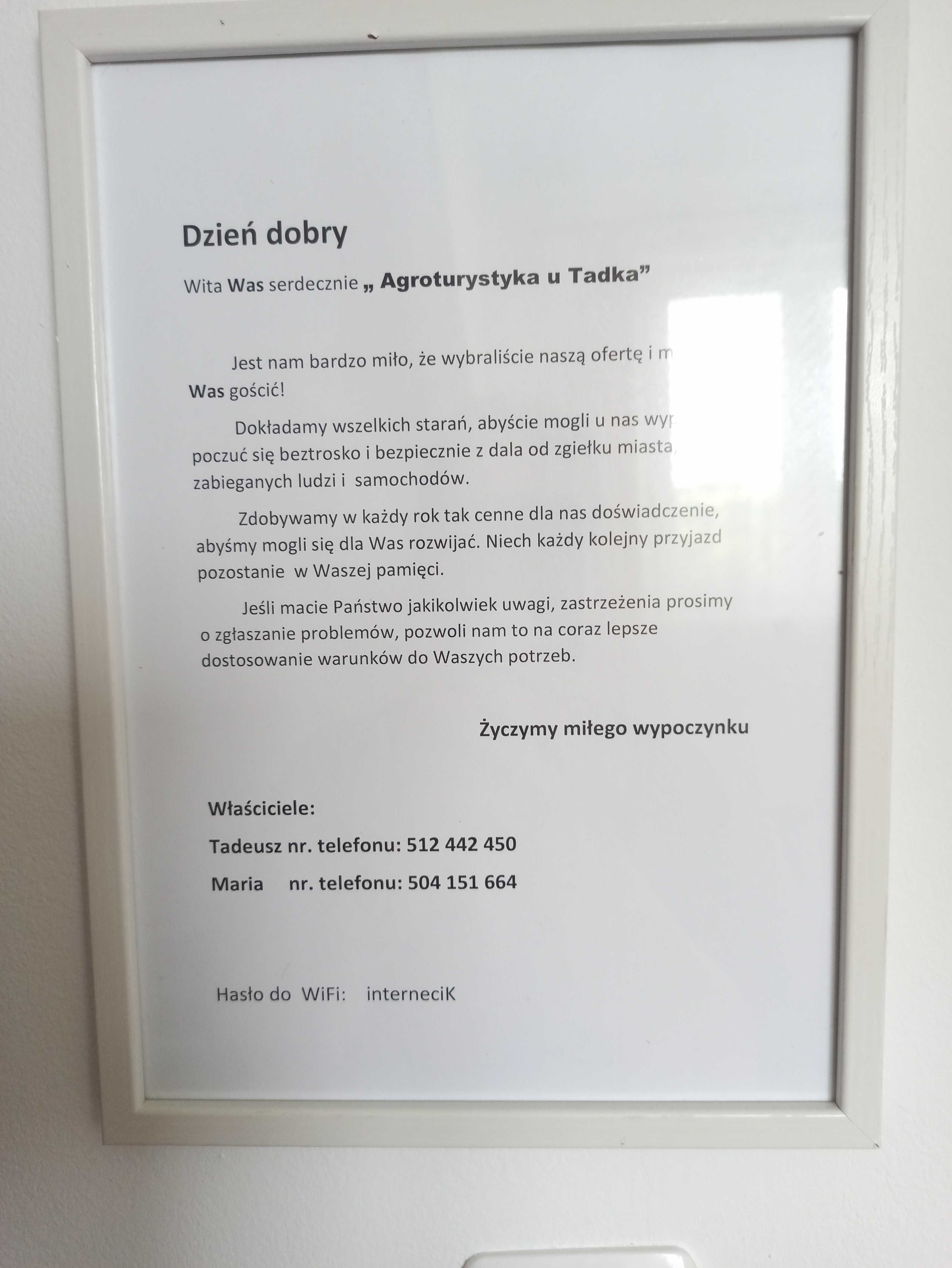 Tanie Noclegi Agroturystyka u Tadka