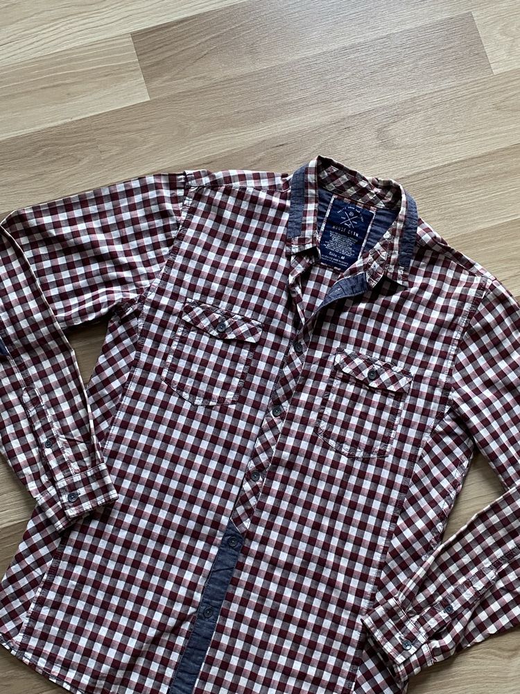 Męska koszula casual bawełniana w czerwoną kratę House M 38