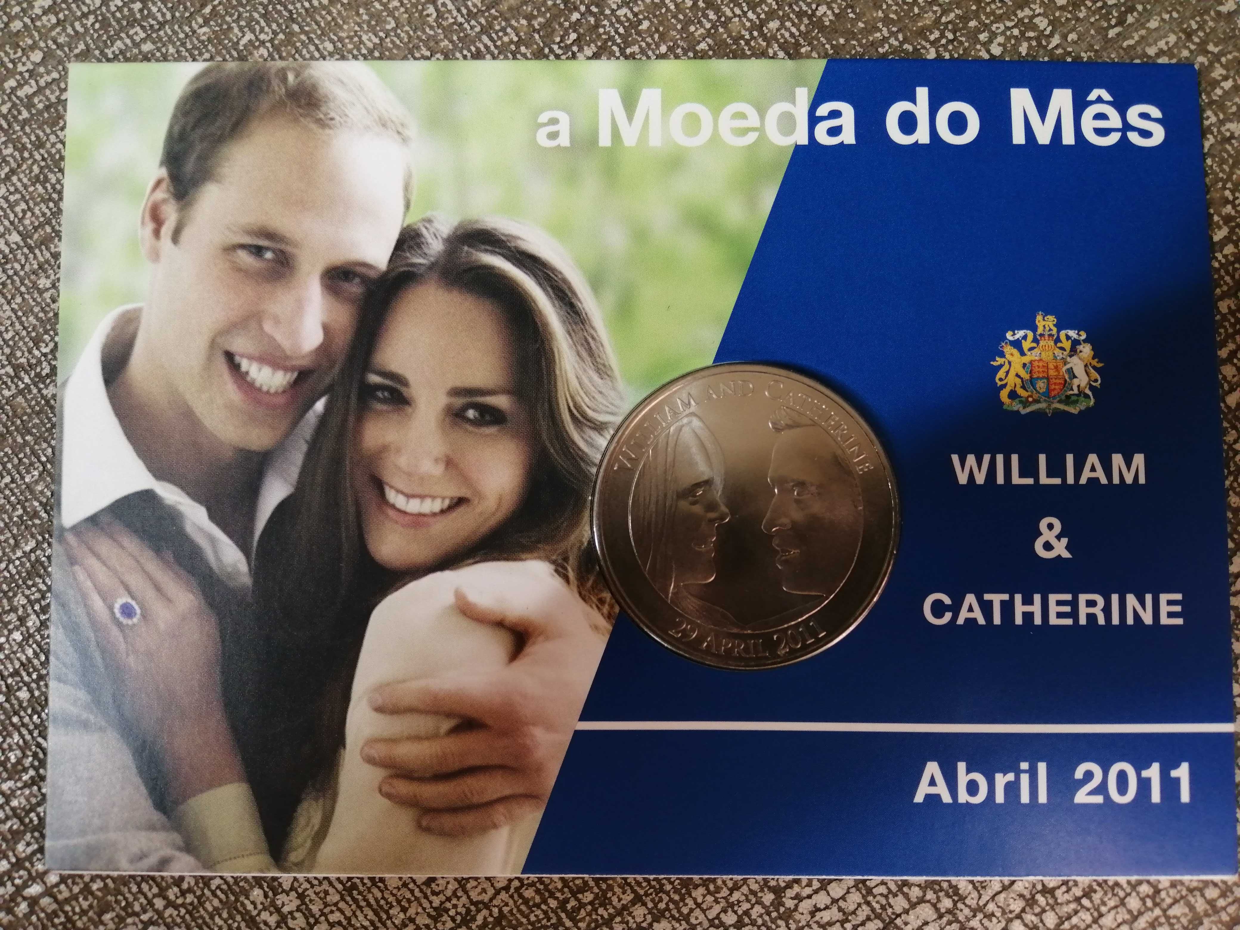 Moeda 5 libras William & Catherine