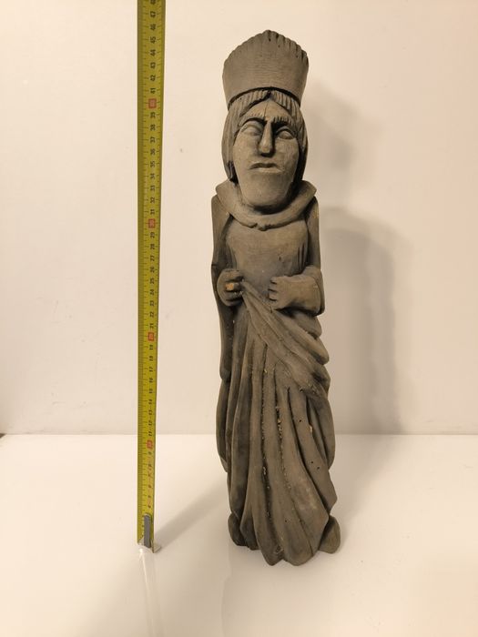 Święta Barbara Stara przedwojenna rzeźba ludowa Polska