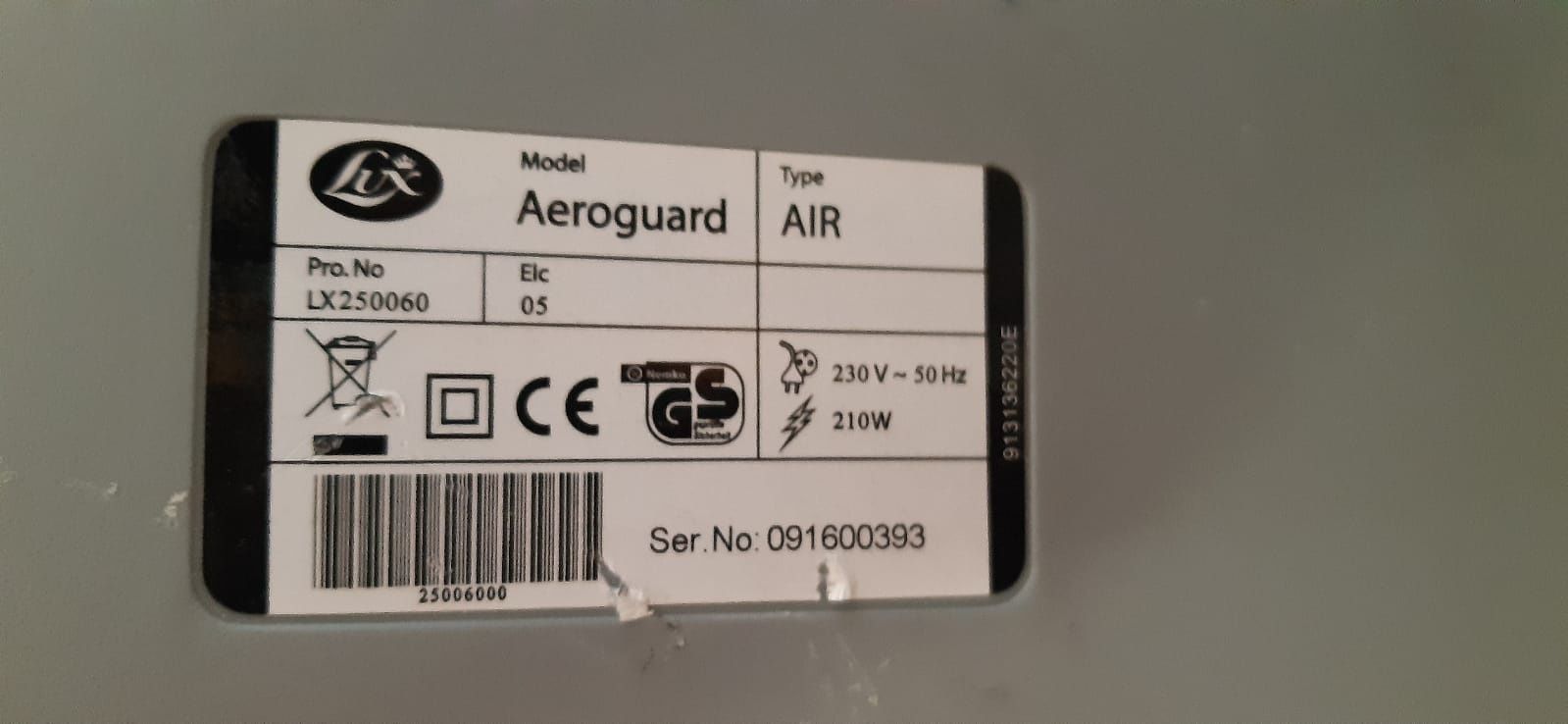Oczyszczacz powietrza Lux Aeroguard Air