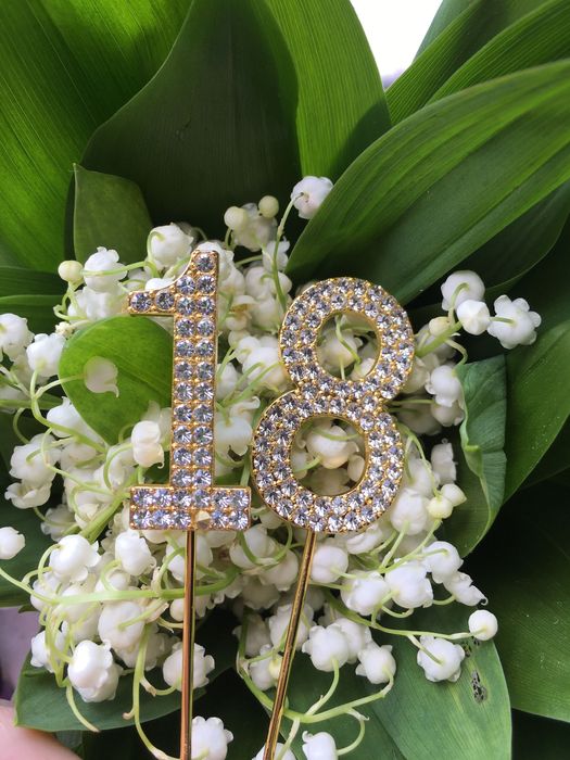 Цифры в стразах на торт 1 и 8