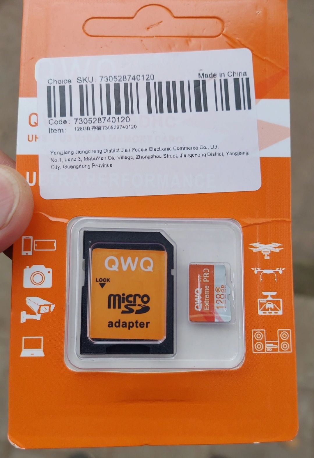 NOWA karta pamięci QWQ microSDHC 128 GB U3 A1 V30 klasa 10 adapter