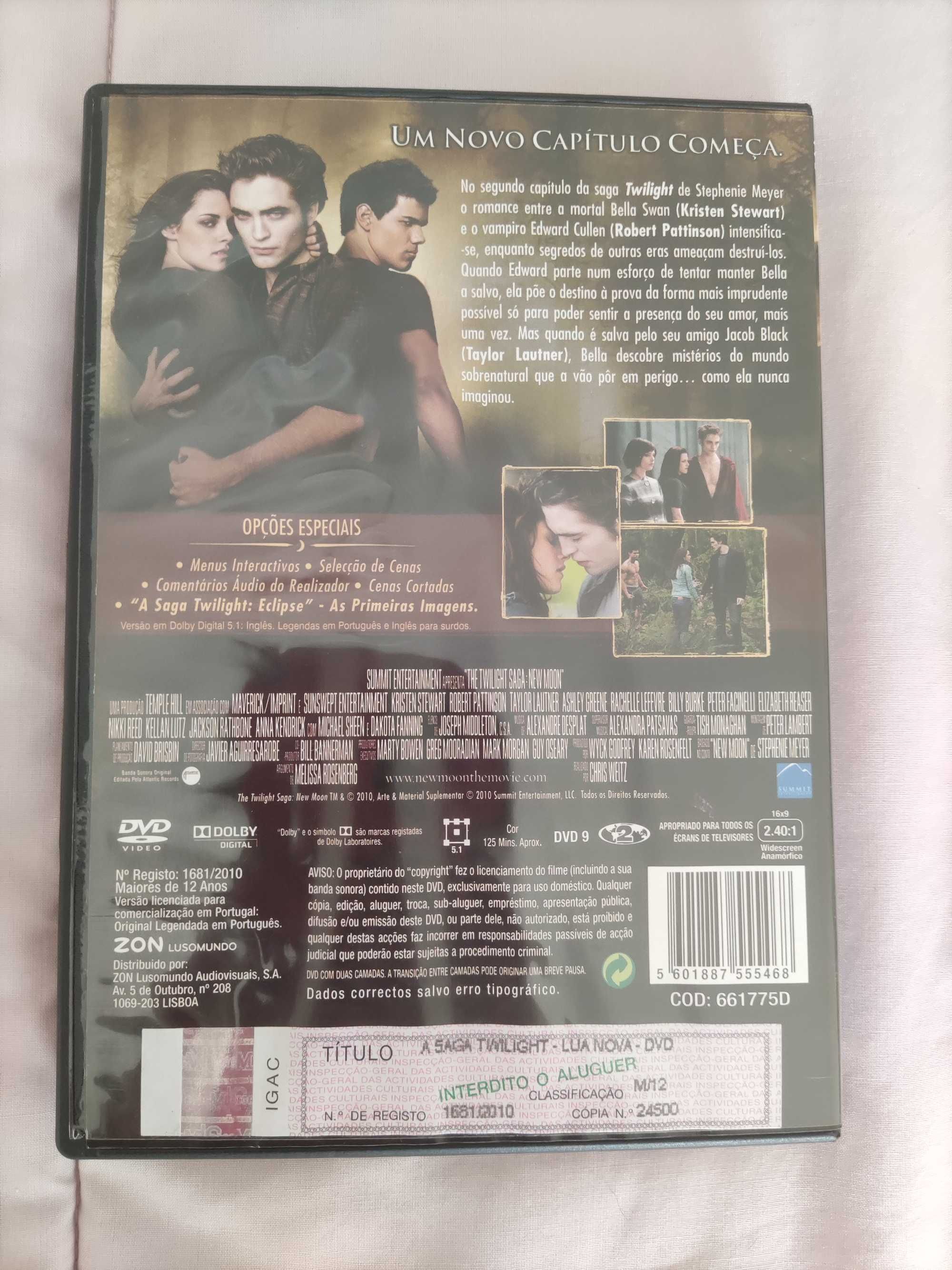 3 filmes da Saga Twilight em DVD