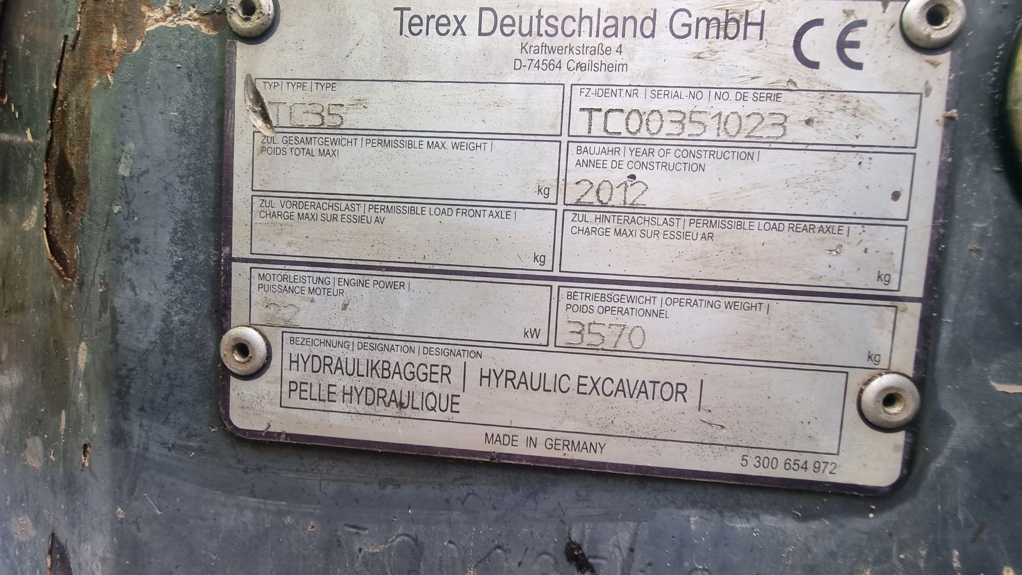 Minikoparka Terex Tc 35 Schaeff