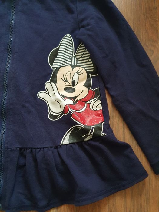 Bluza z kapturem Disney Minnie Mouse granatowa 122 rozpinana