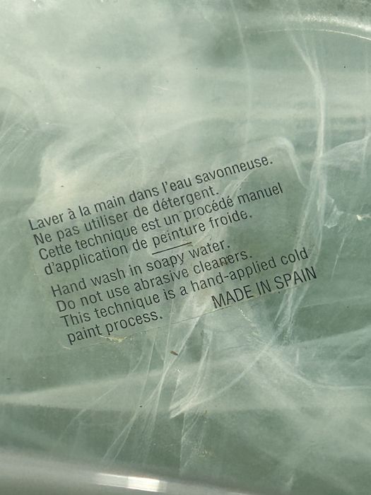 Szklana misa artystyczna – „łódeczka”, ręczne zdobienie, Made in Spain