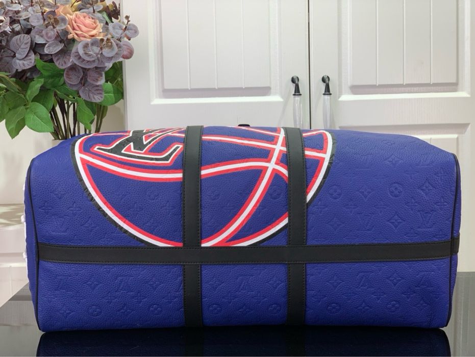 Louis Vuitton Keepall NBA синяя мужская сумка дорожная спортивная