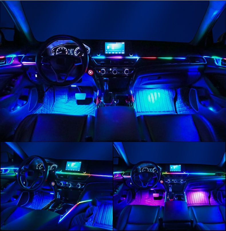 Kit iluminação interior Carro RGBic Luz Ambiente a cores com App NOVO