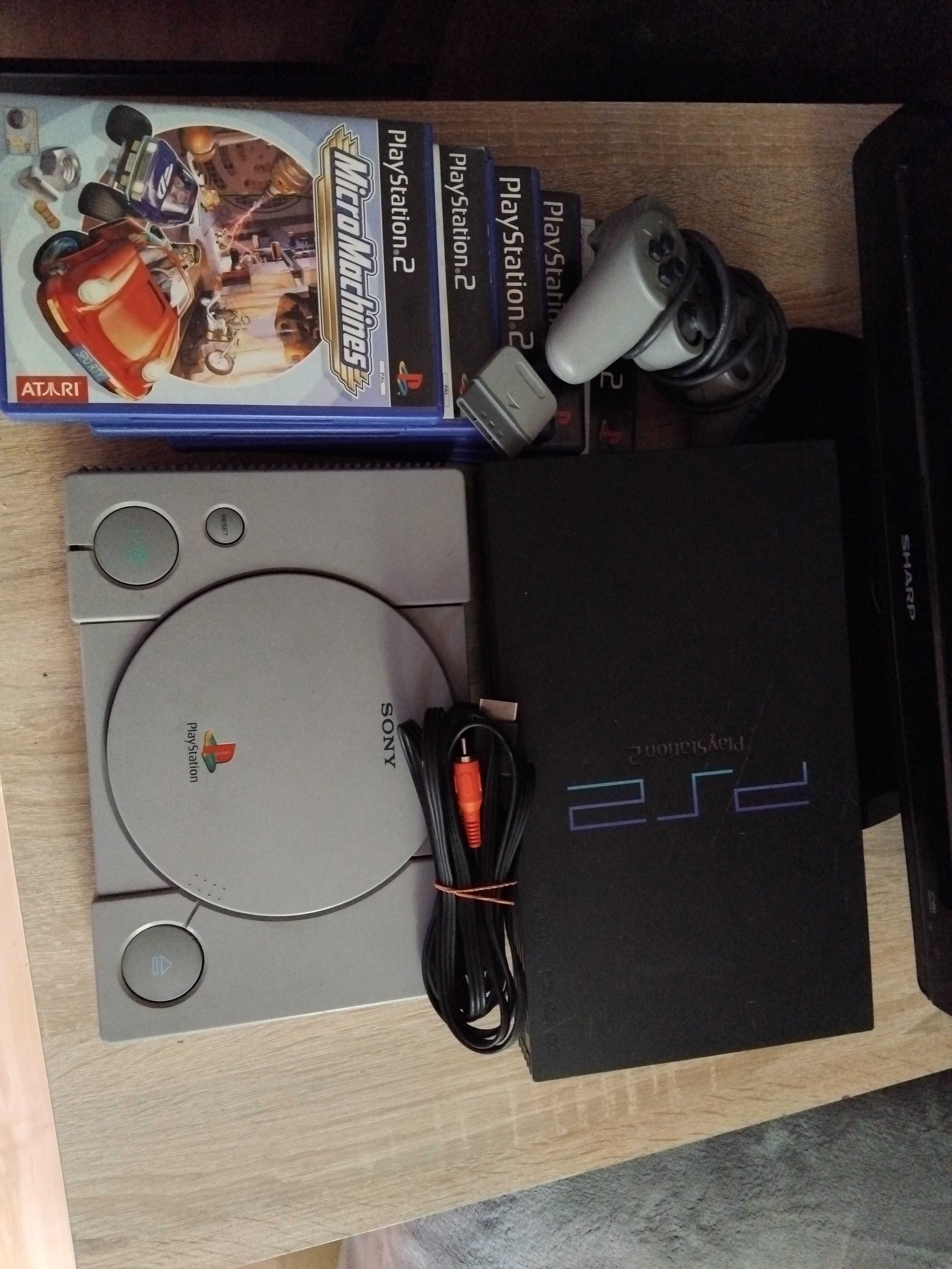 Playstation 1 SCPH-5502 + PS2 + gry + telewizor z dvd