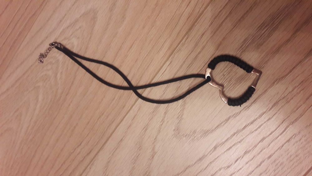 Serce na rzemyku naszyjnik wisiorek zawieszka metal