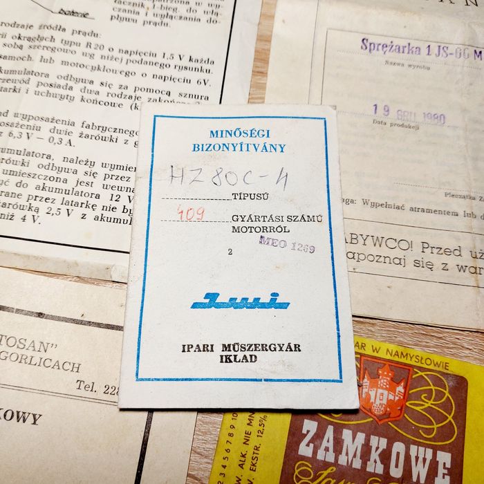 Etykiety, instrukcje, karty gwarancyjne PRL