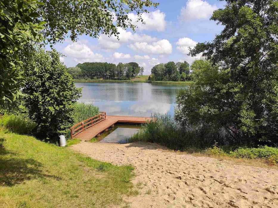 Działka przy linii brzegowej Jeziora Długiego, plaża, widok