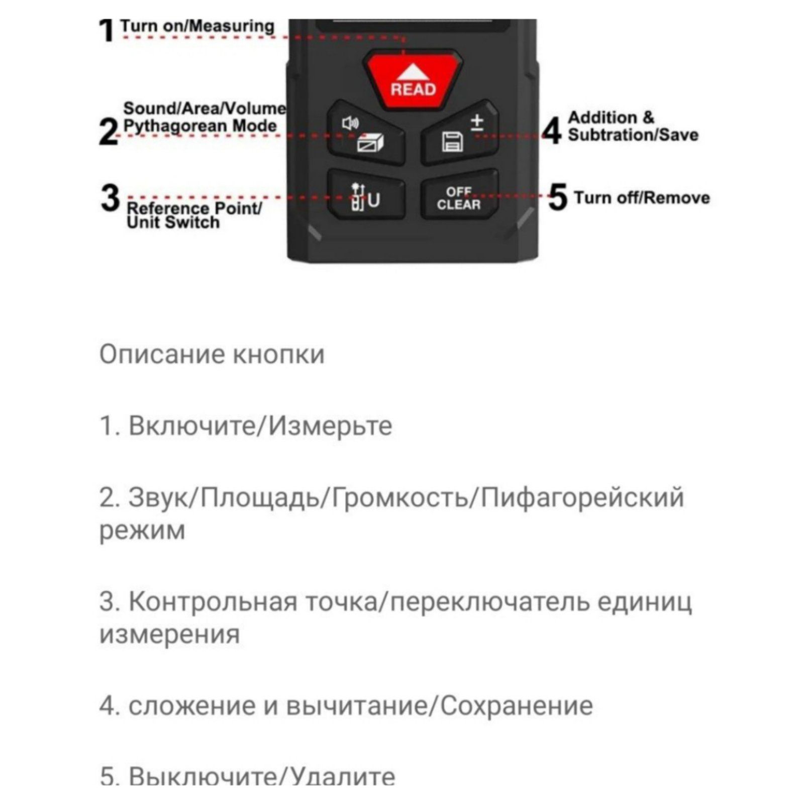 Электронная лазерная рулетка дальномер 50 метров