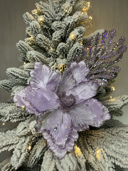 Новорічний декор/ квіти на ялинку/ кулі на ялинку