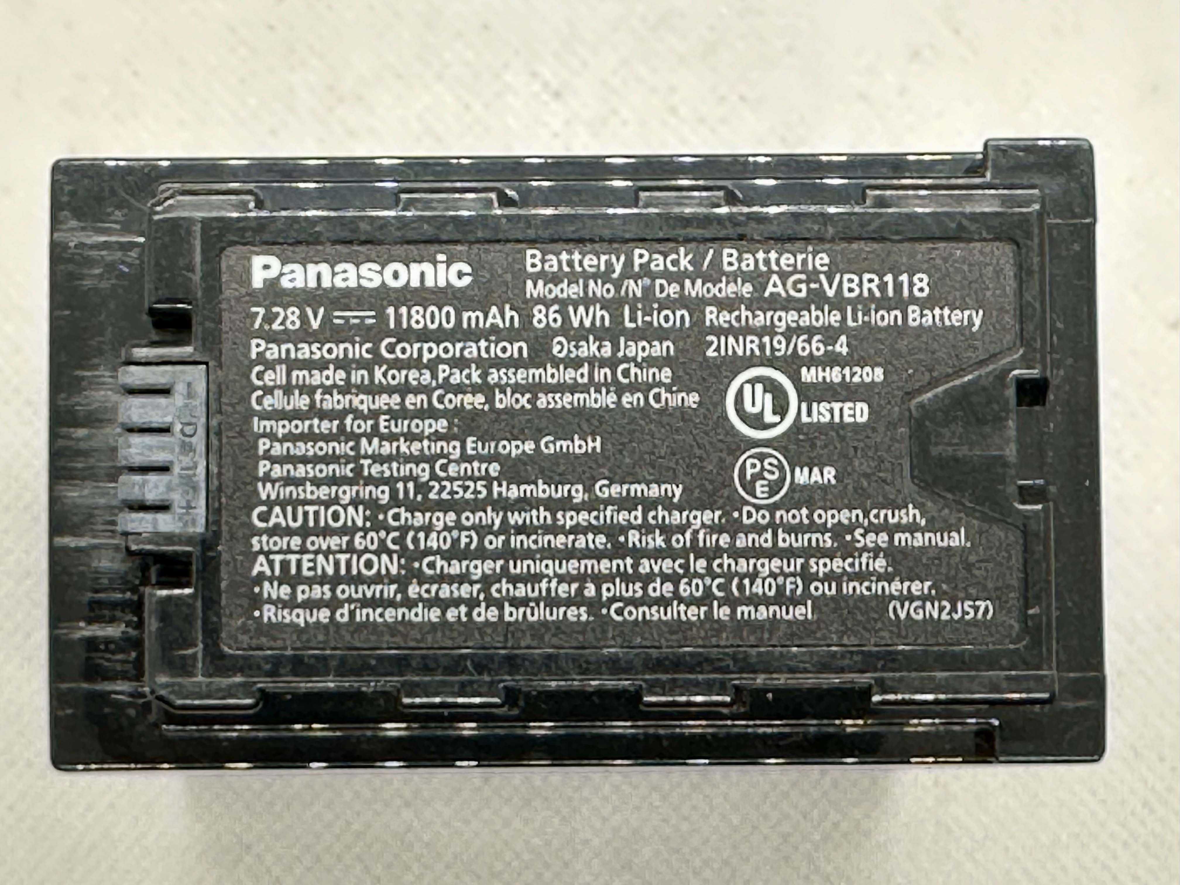 Panasonic Battery Pack AG-VBR118