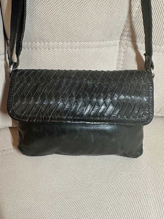 Шкіряна плетена сумочка