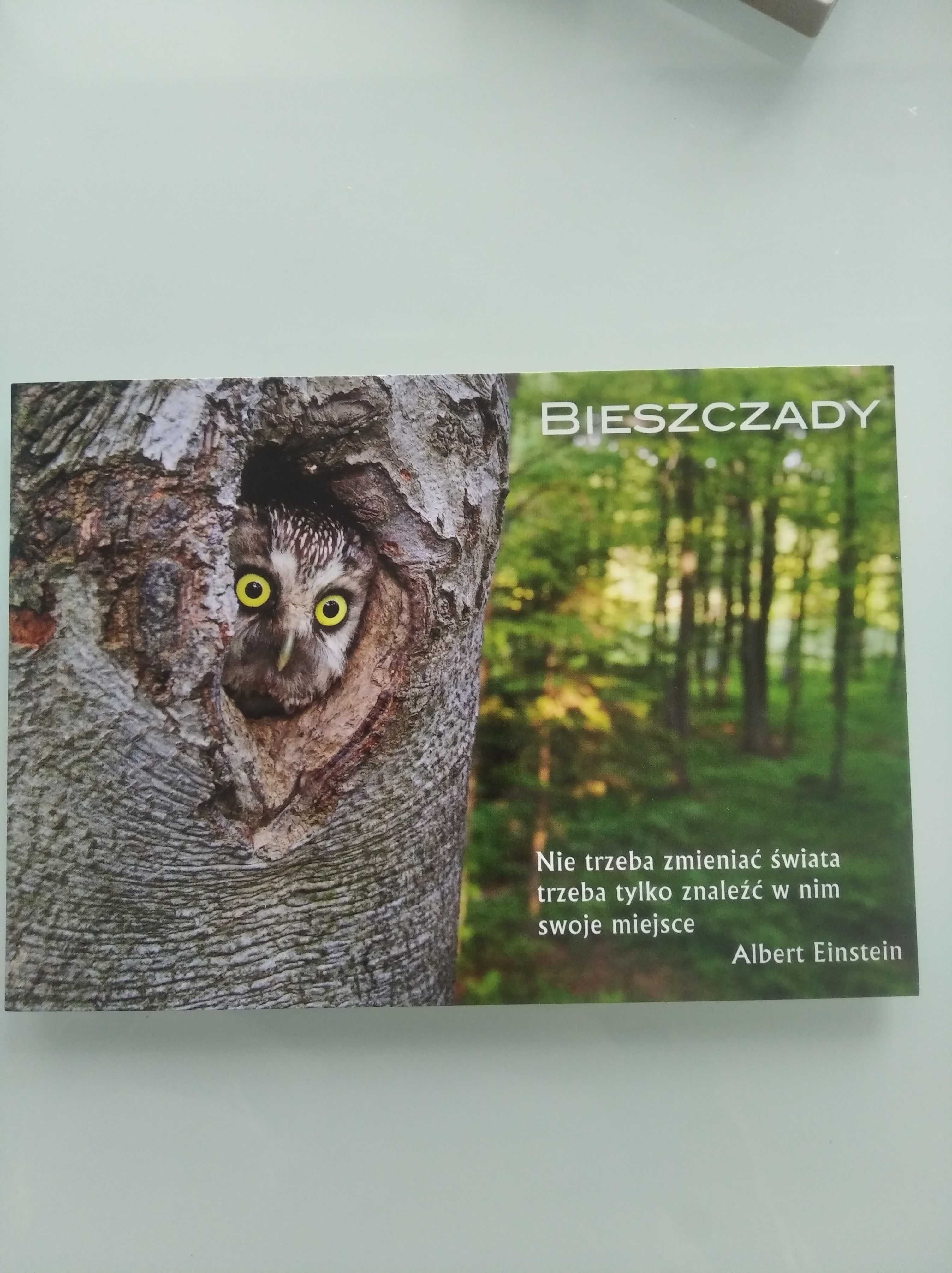 Pocztówka Bieszczady z sentencja Albert Einstein 6 sztuk