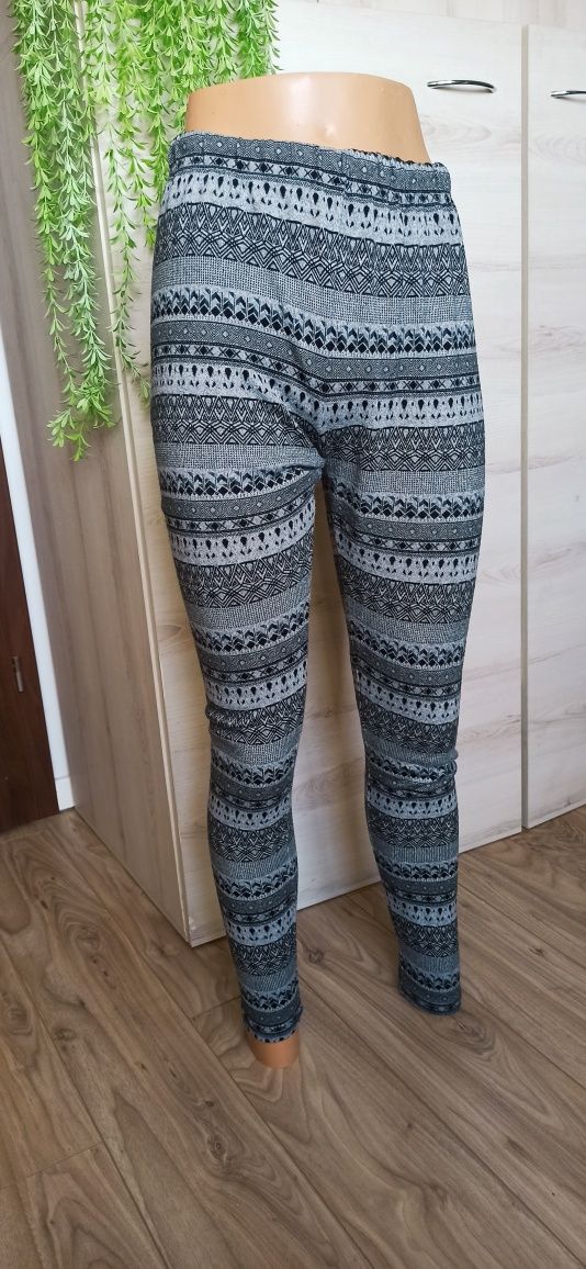 Sg Ciepłe zimowe legginsy 40 , L wzorzyste getry legginsy 40 , L