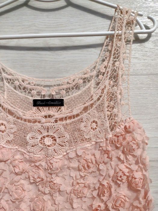 Очень красивая нежная ажурная розовая блуза Best Emilie Италия M
