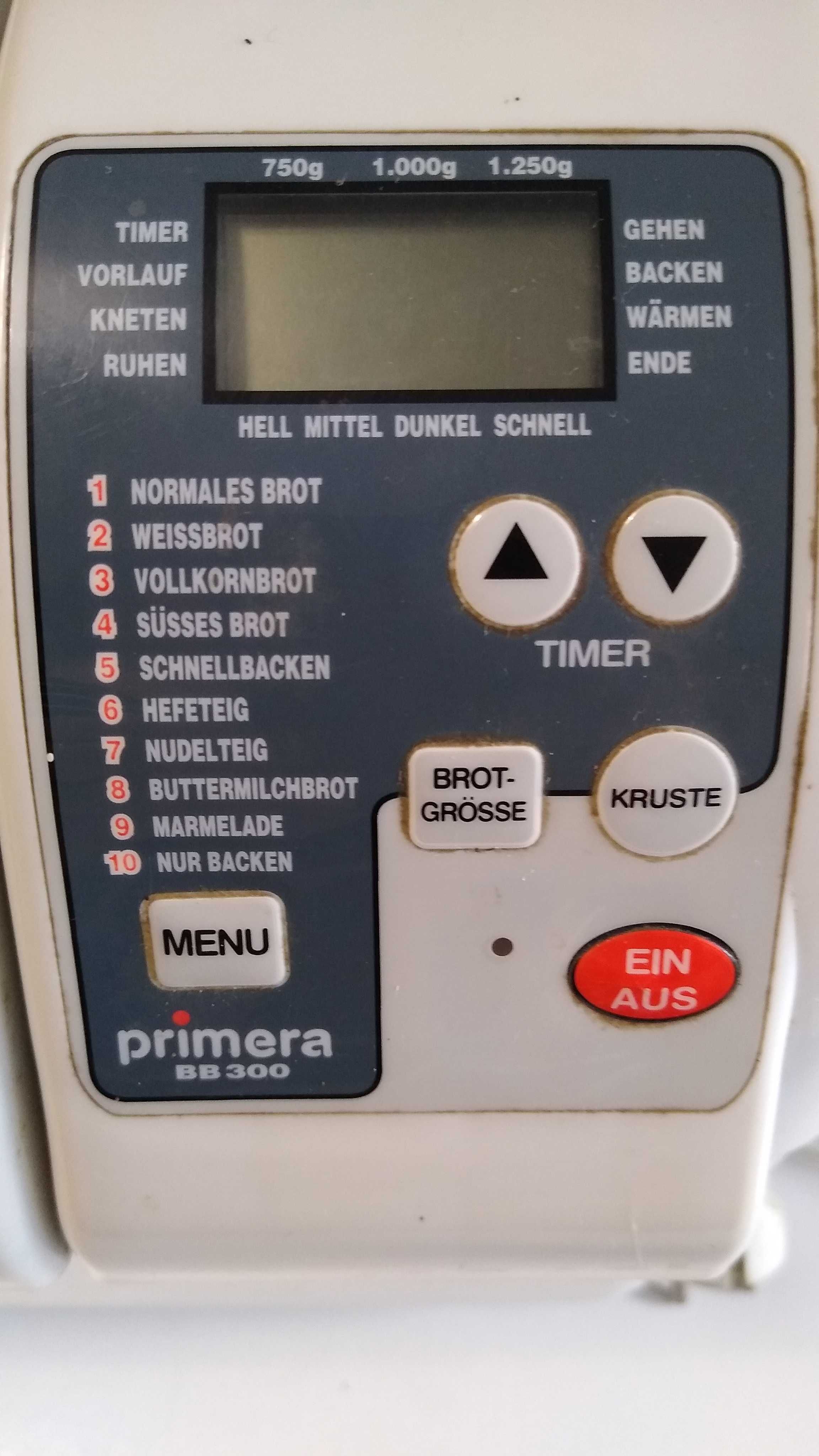 Automat do wyrabiania i pieczenia  chleba Primera BB300