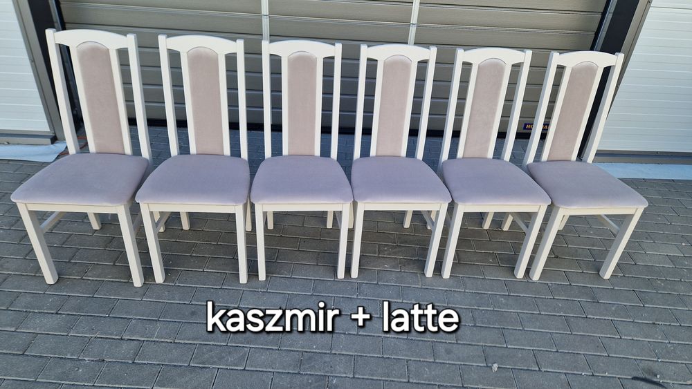 Nowe: Stół rozkładany + 6 krzeseł, KASZMIR+LATTE, dostawa cała PL