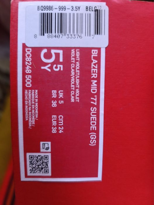 Кросівки Nike Blazer Mid '77 Suede (GS) Розмір 38, 24см