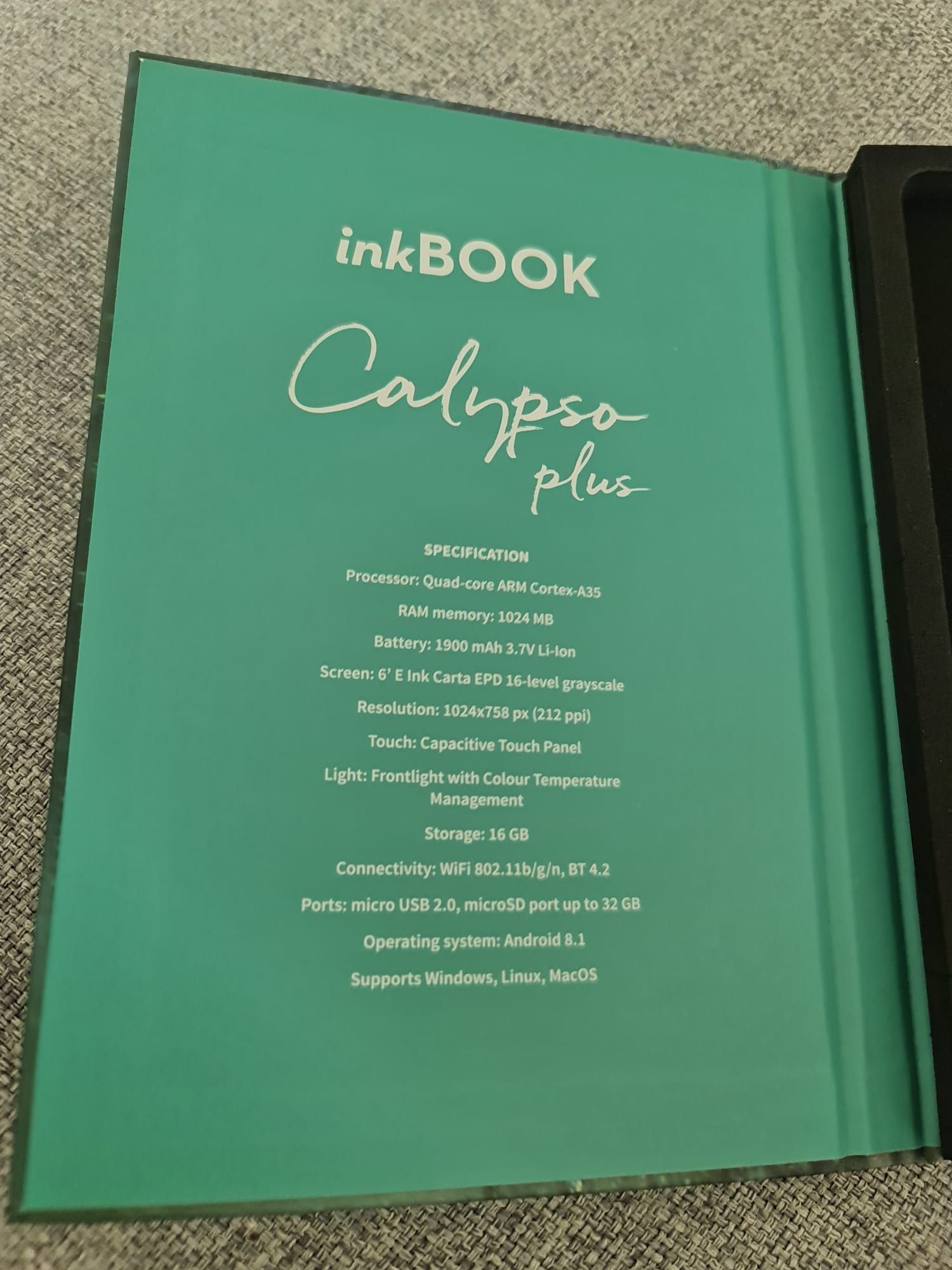 Czytnik inkBOOK Calypso Plus czarny czytnik ebook