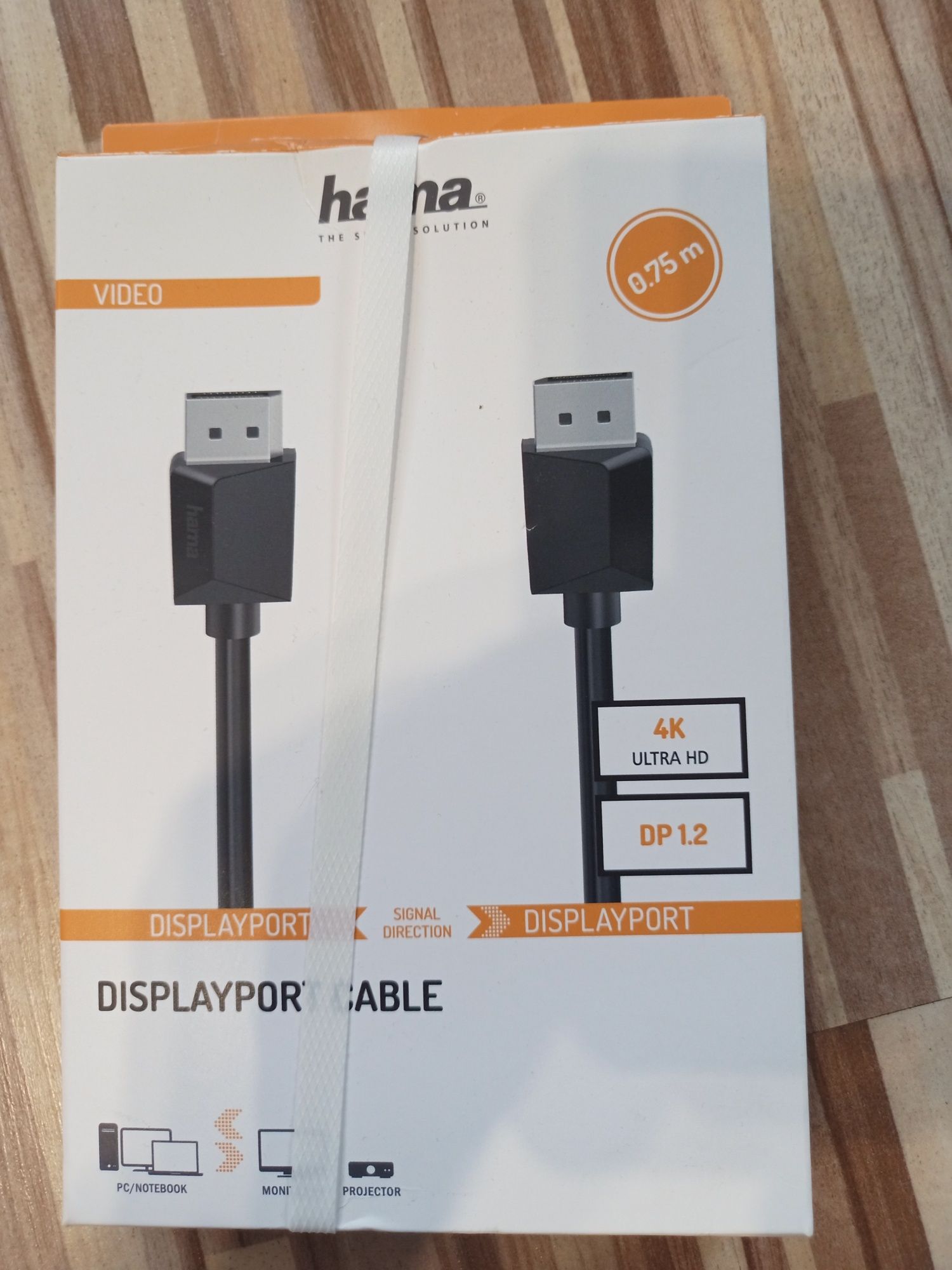 Kabel displayport długość 0,75 dp1.2 4K ultra HD