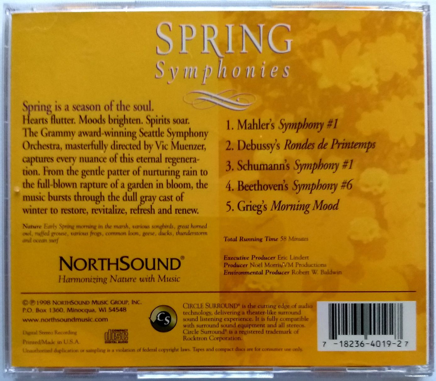 Spring Symphonies 1998r Debussy Schumann Mahler Beethoven