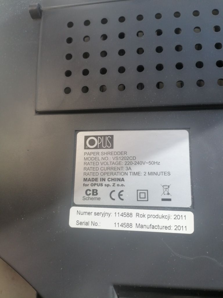 Niszczarka OPUS VS1202CD