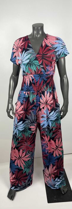 Letni kolorowy kombinezon tropikalny print rozmiar xxl/xxxl plus size