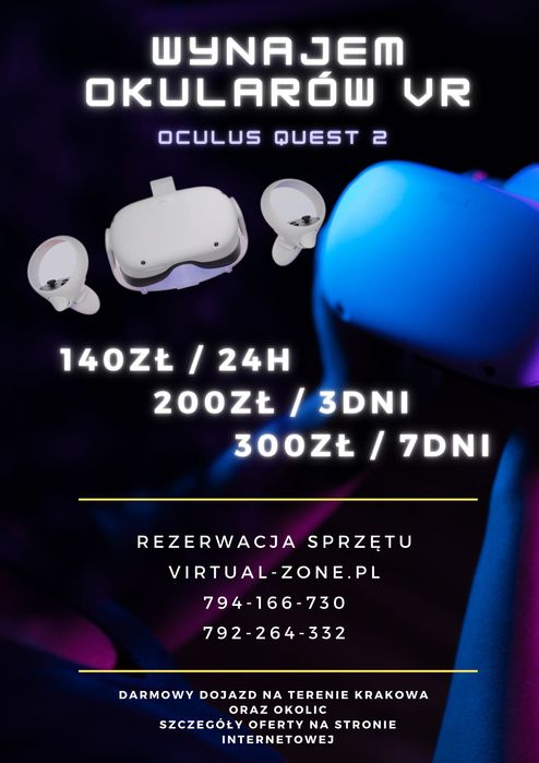 Okulary VR Oculus Quest 2 Rozszerzona Rzeczywistość - Wynajem - Event