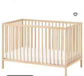 Łóżeczko drewniane  ikea sniglar z materacem