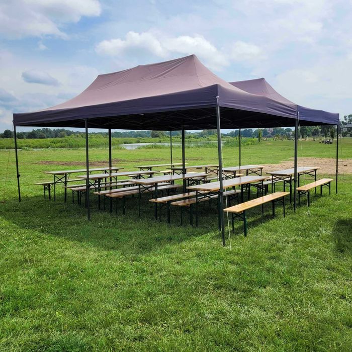 Wypożyczalnia, wynajem namiotów imprezowych, ławek na imprezy, stoły