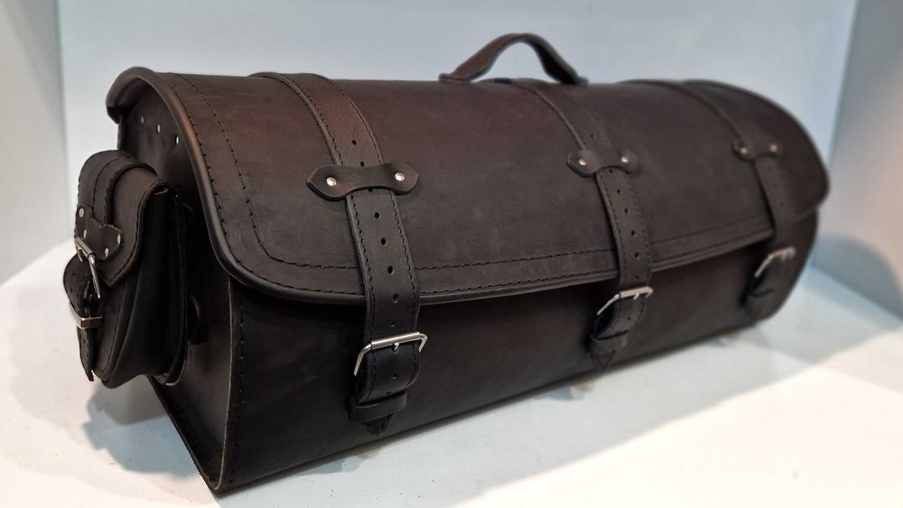 Kufer duży skórzany motocyklowy 70cm na 2 kaski