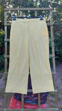 spodnie damskie żółte 7/8 na kant rozmiar 46