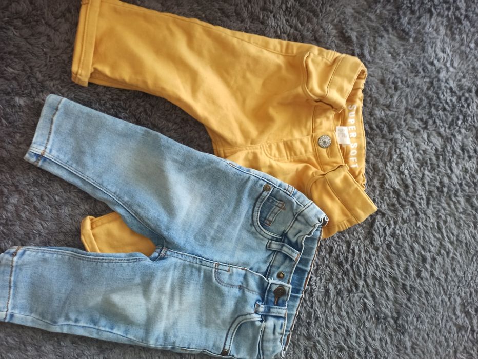 Dwie pary spodni jeansowych 74