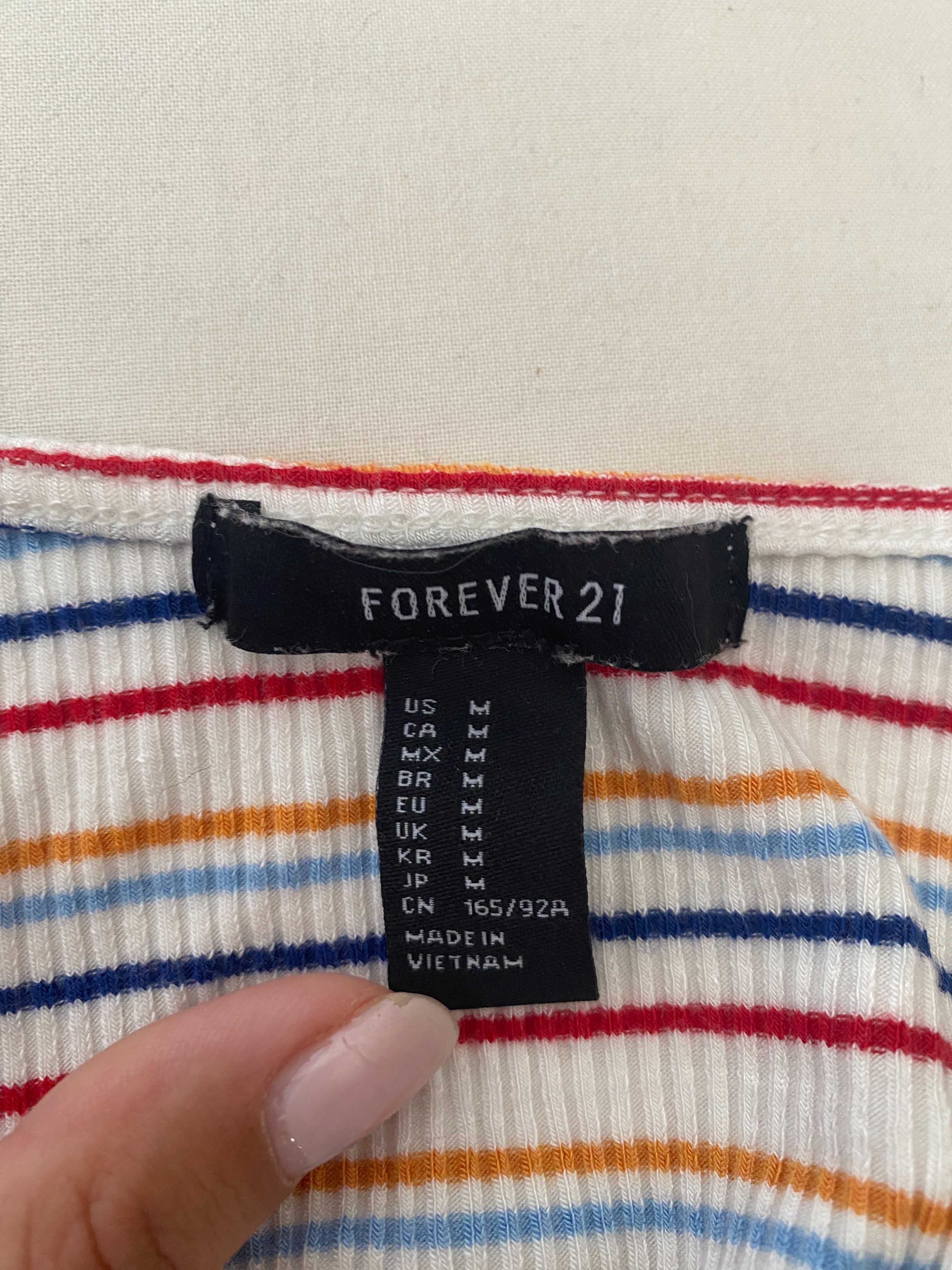 Crop top w paski forever21 M