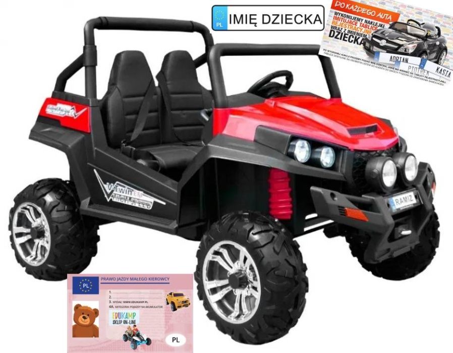 Dwuosobowe auto na akumulator Grand Buggy 4x45W JEEP na akumulator