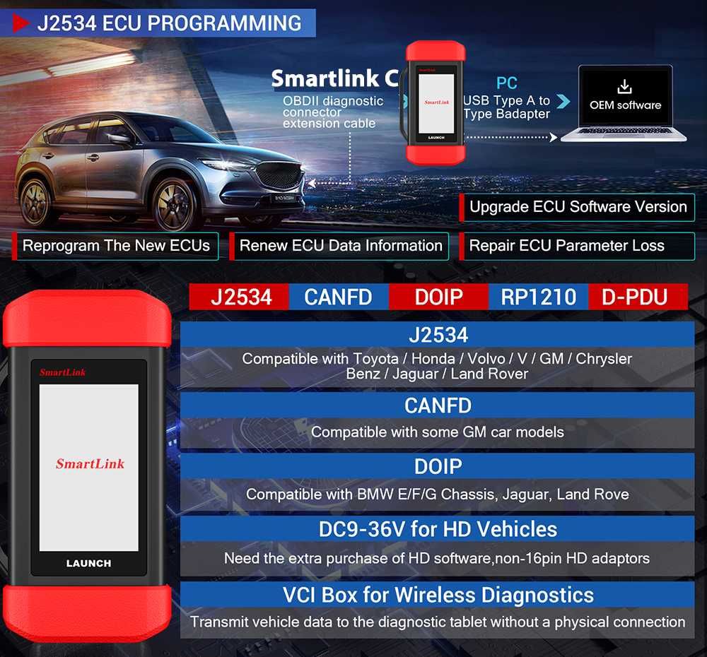 Launch X431 PAD V Maquina Diagnóstico OBD + Osciloscópio Launch (NOVO)