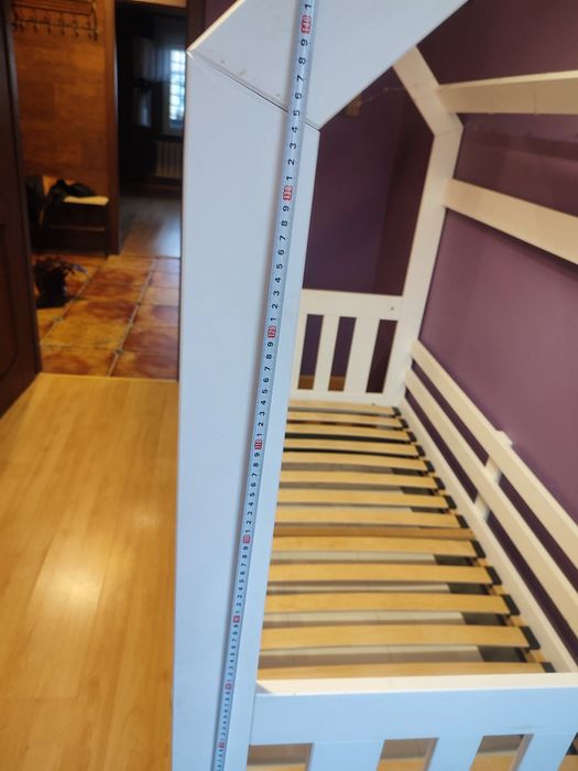 Łóżko domek biało szare