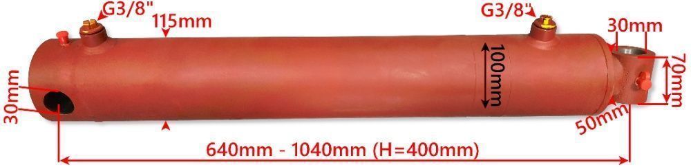 MOCNY Siłownik Hydrauliczny SMT1G 100x50 SKOK 400 2-STR [2533]