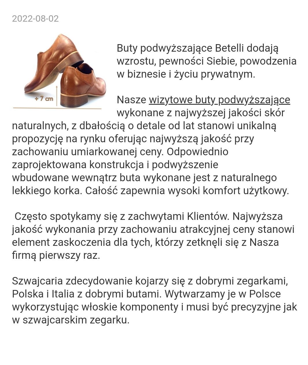 Ślubne buty męskie skórzane Betelli na ukrytym podwyższeniu 42/28 cm