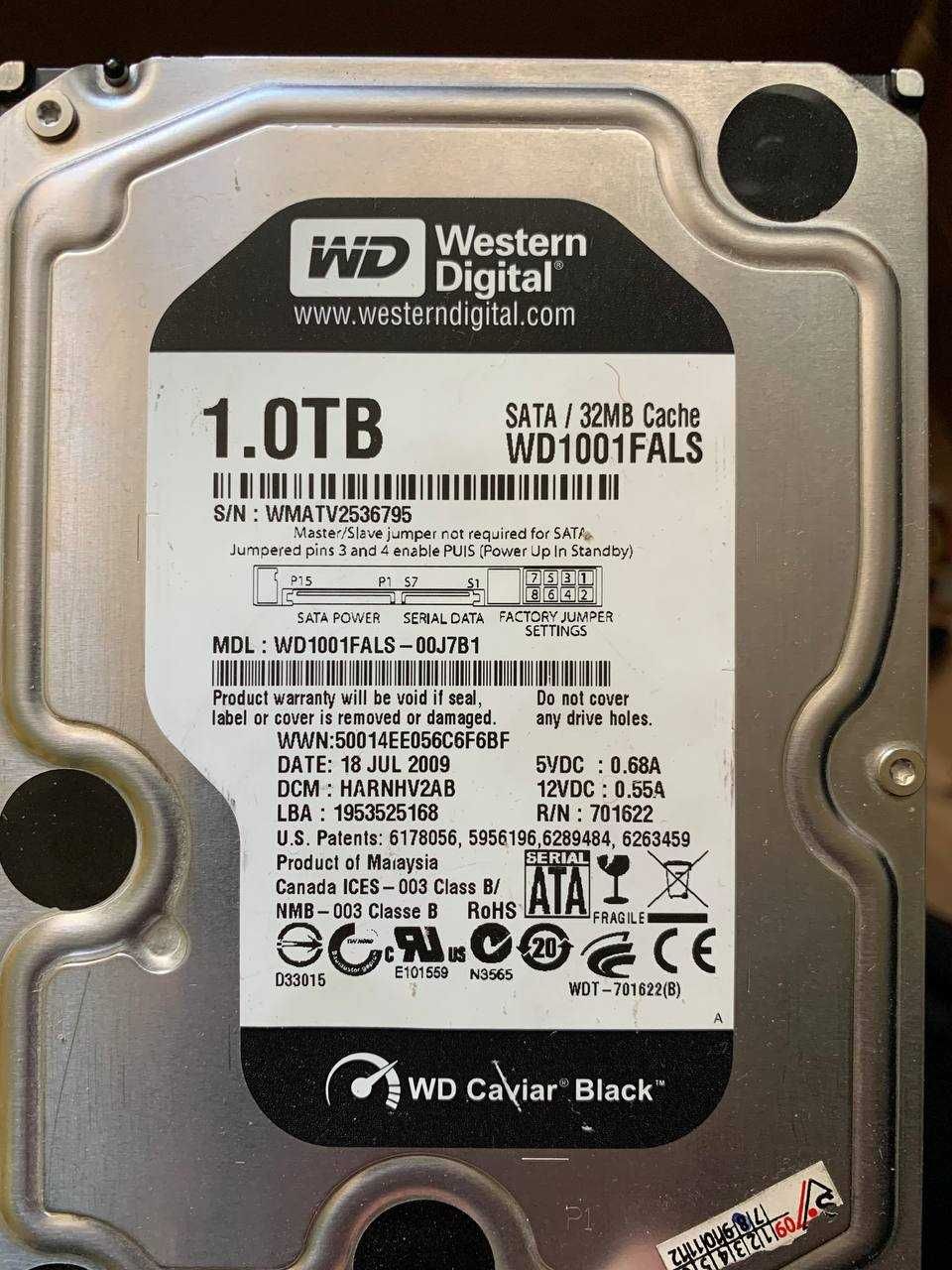 Жесткий диск hdd Western Digital 1TB + Seagate 320 gb